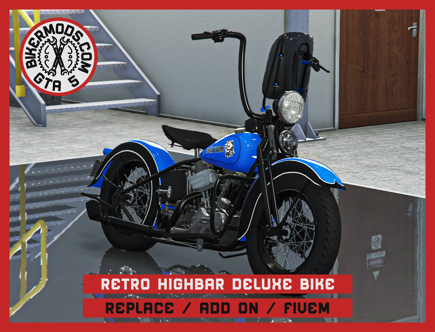 Retro Highbar Deluxe Bike (Replace / Add On / FiveM) 315k Poly