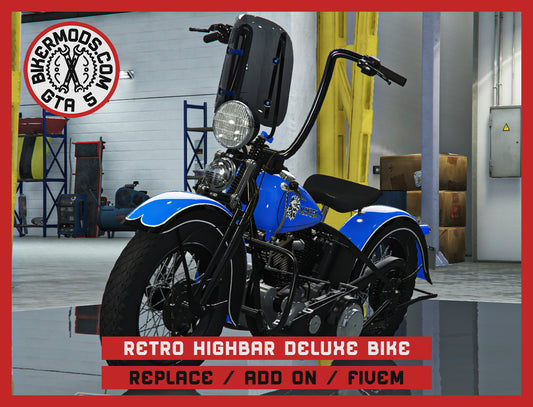 Retro Highbar Deluxe Bike (Replace / Add On / FiveM) 315k Poly