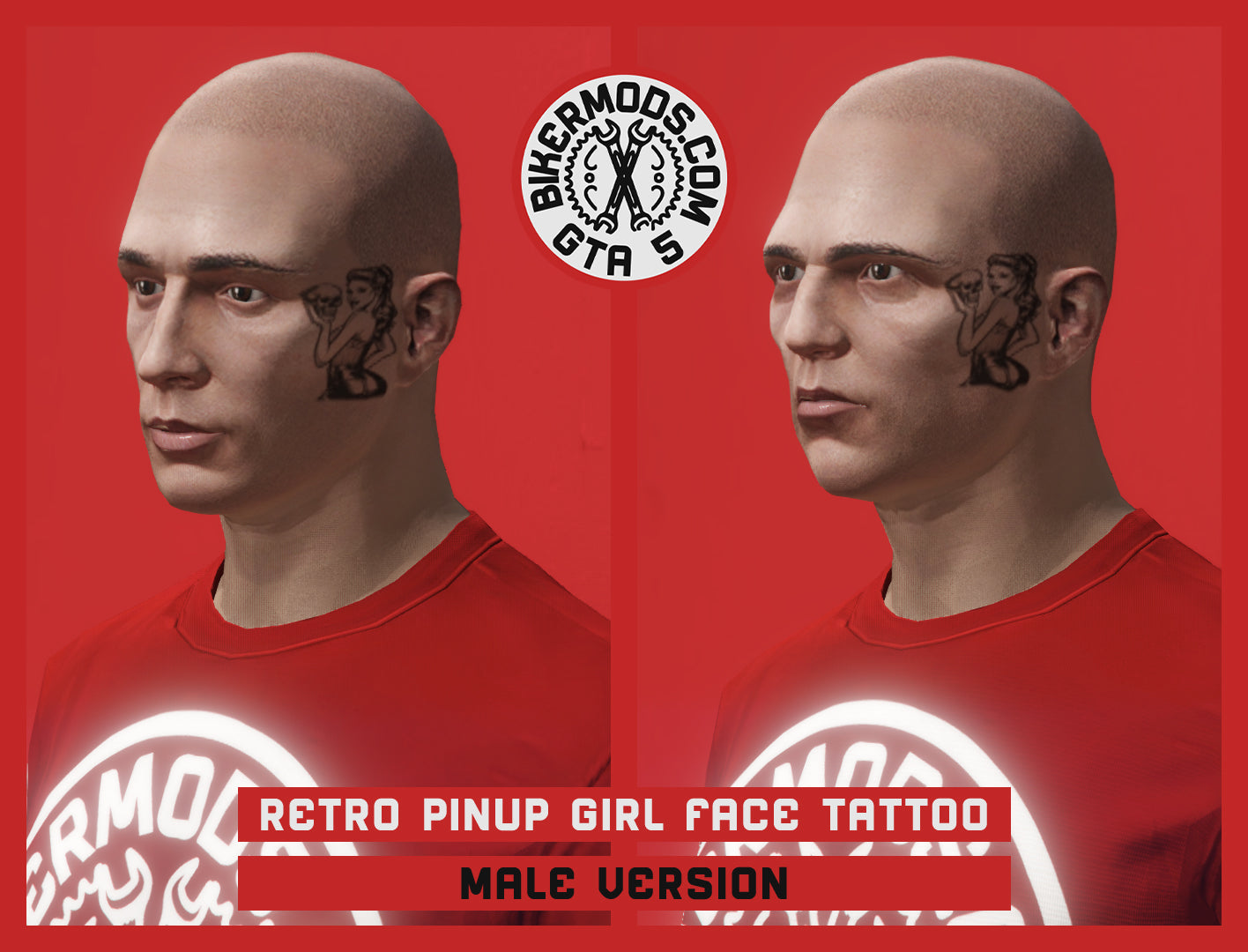 Retro Pinup Girl Face Tattoo