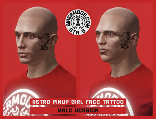 Retro Pinup Girl Face Tattoo