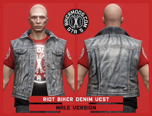 Riot Biker Denim Vest (Male)