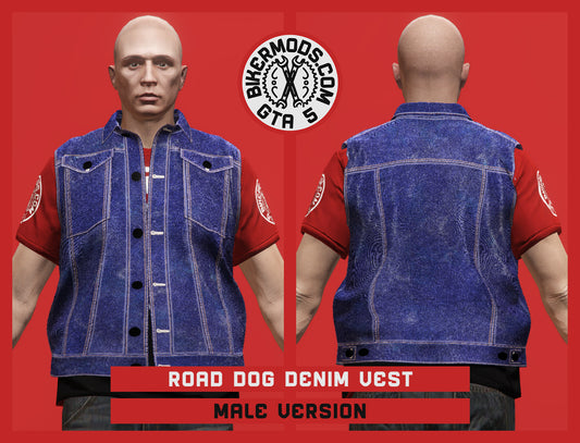 Road Dog Indigo Denim Vest (Male)