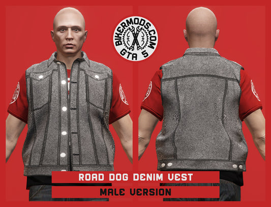 Road Dog Midnight Denim Vest (Male)