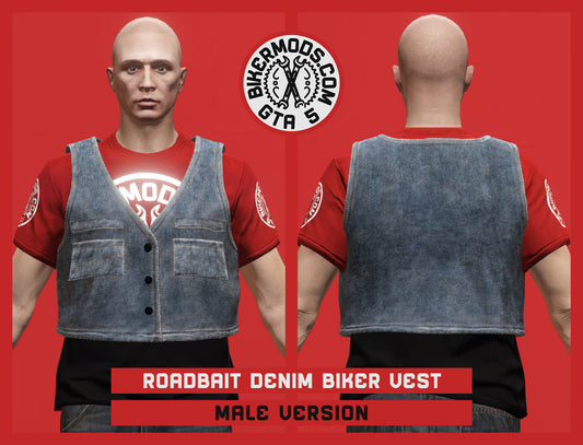 Roadbait Denim Biker Vest (Male)