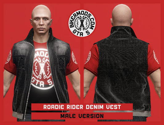Roadie Rider Black Denim Vest (Male)