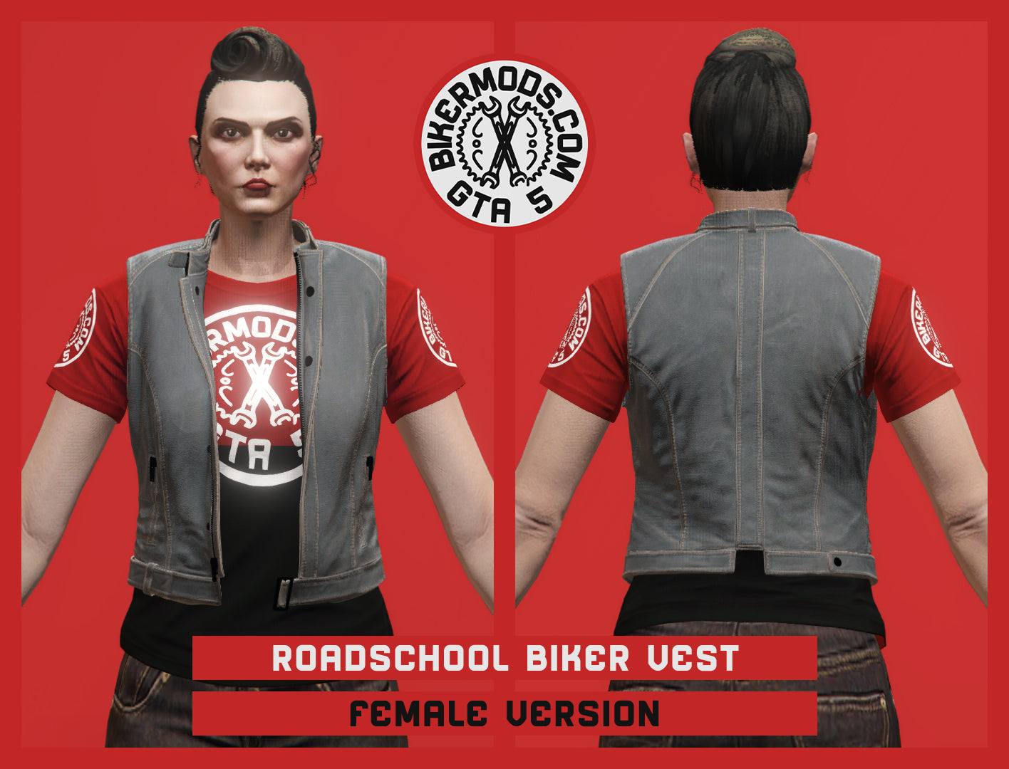 Roadschool Biker Vest (Female) Shorty Style