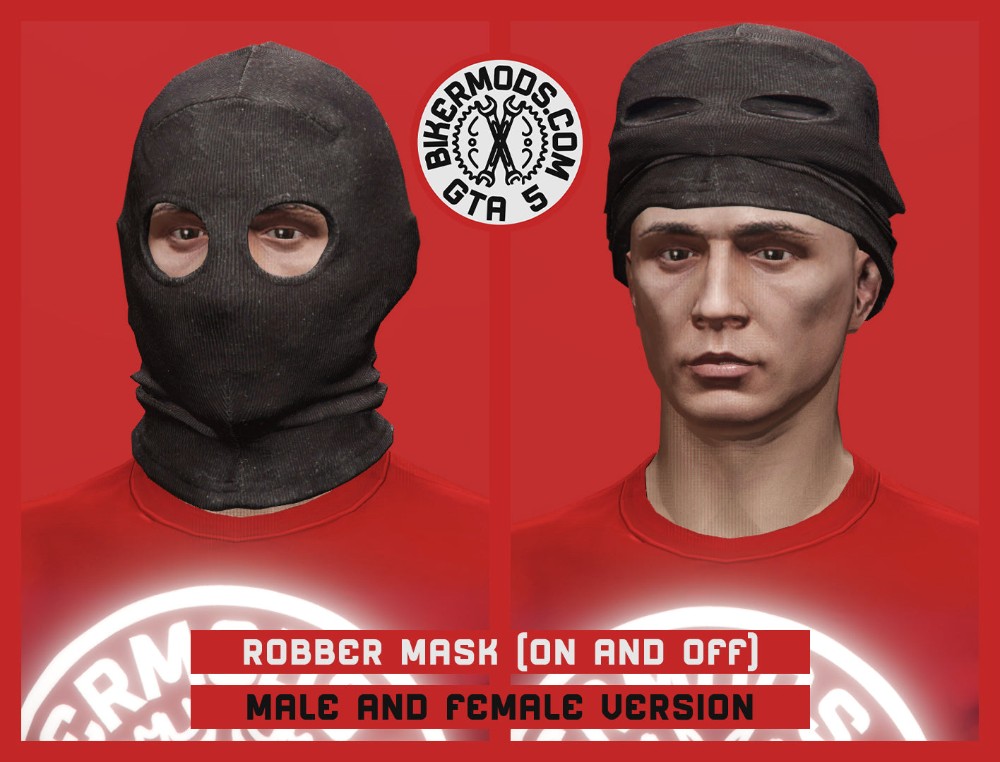 Robber Mask (On and Off Mask Position)