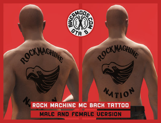 Rock Machine MC (Nation) Back Tattoo