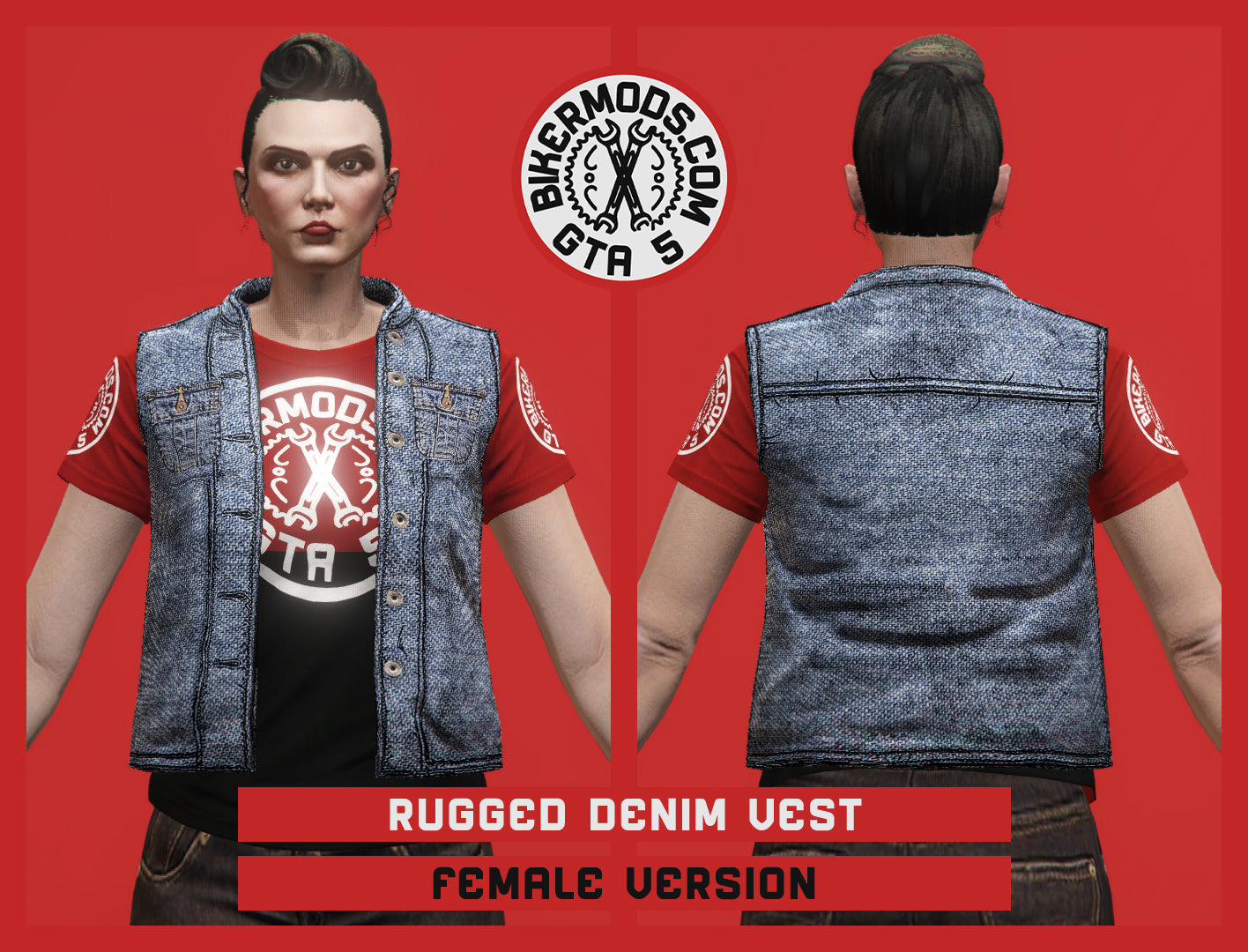 Rugged Blue Denim Vest (Female)