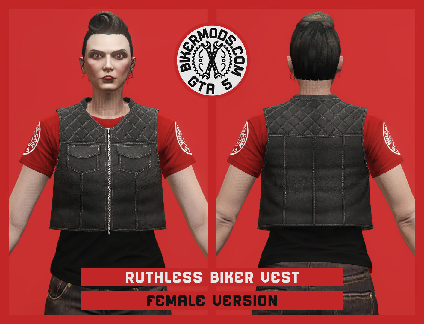 Ruthless Biker Vest (Female) Shorty Style