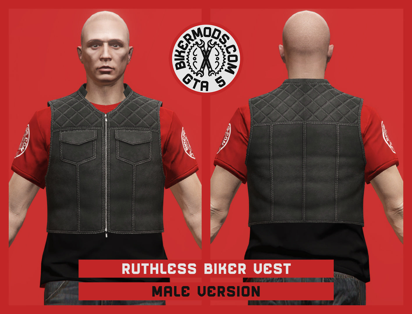 Ruthless Biker Vest (Male) Shorty Style