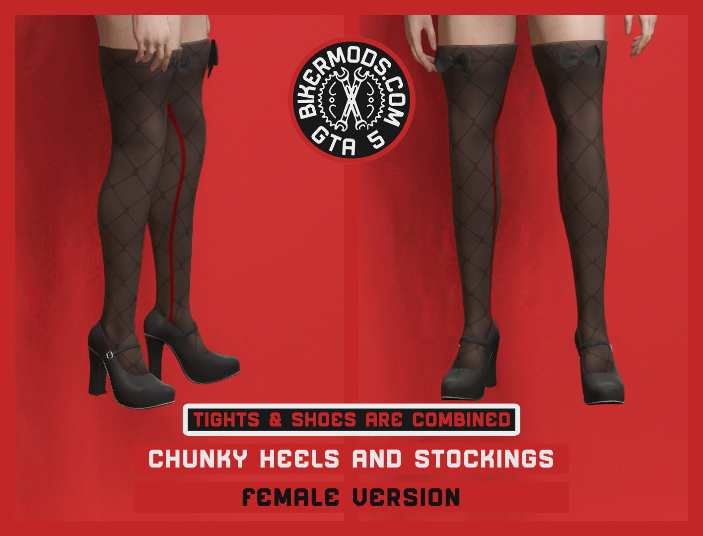 Sexy Chunky Heel and Fishnet Stockings (Female)