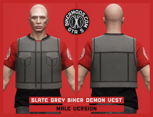 Slate Grey Biker Demon Vest (Male)