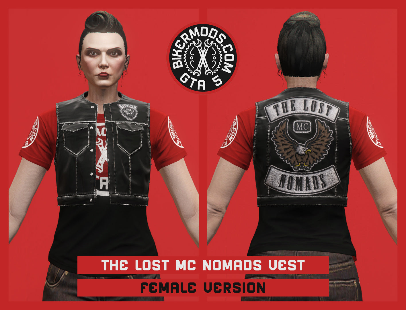 Slim Jaxson Style Biker Vest (Female) Lost MC Nomads