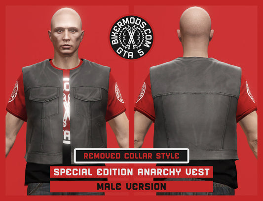 Special Edition Anarchy Original Biker Vest (Male) No Collar Style