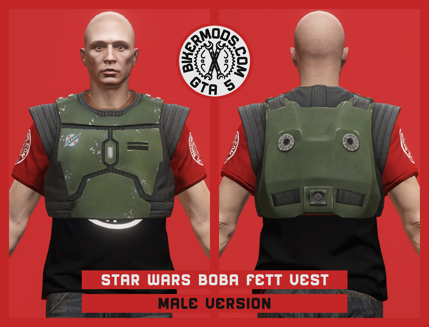 Star Wars Boba Fett Style Vest (Male) No Shoulder Pad