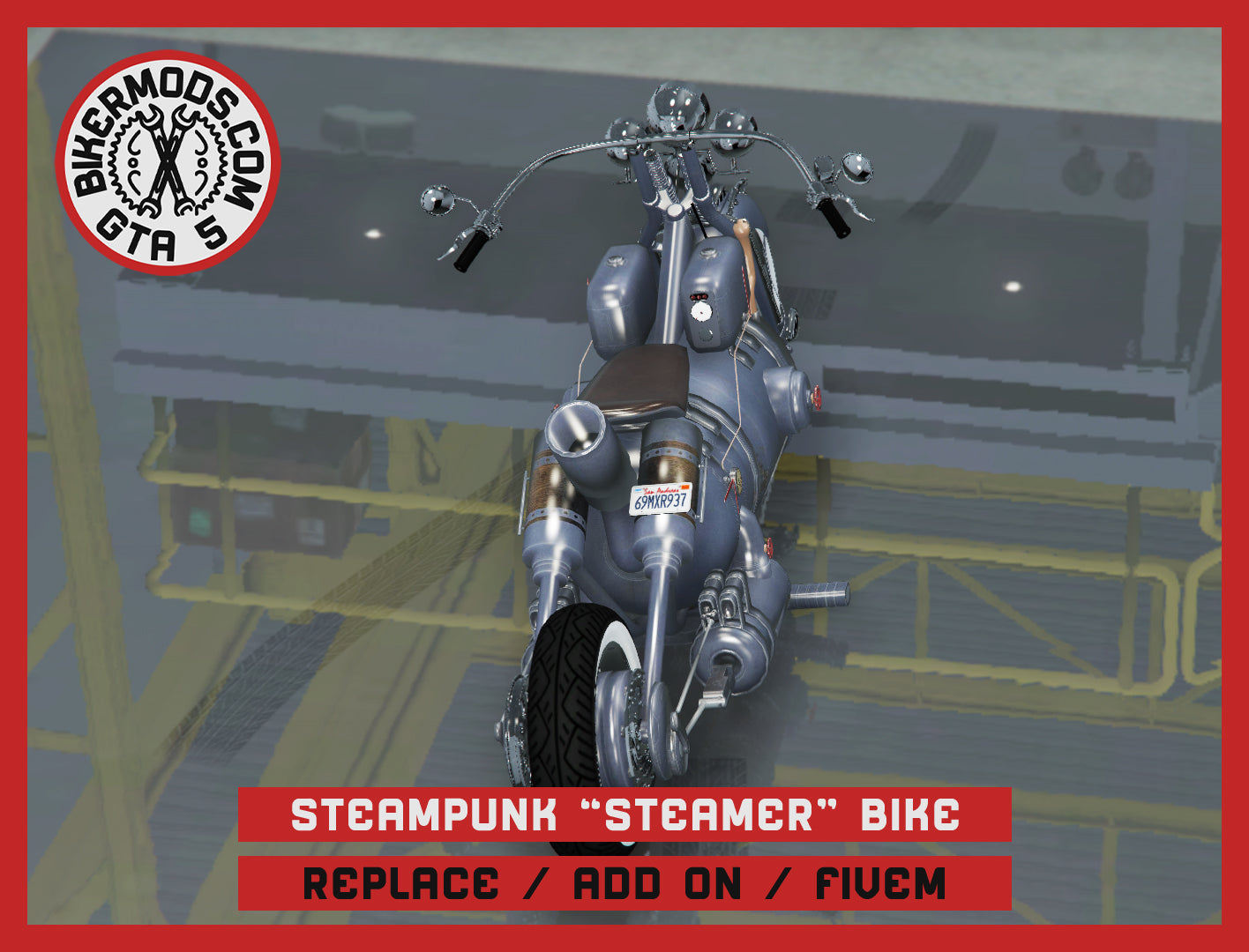 Steampunk "Steamer" Bike (Replace / Add On / FiveM) 148k Poly