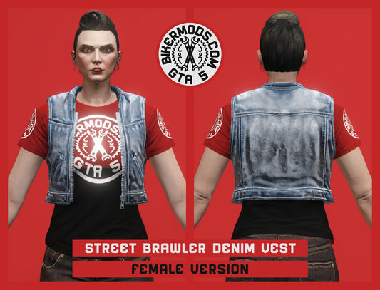 Street Brawler Blue Denim Vest (Female)