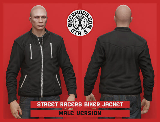 Street Racers Black Biker Jacket (Male)