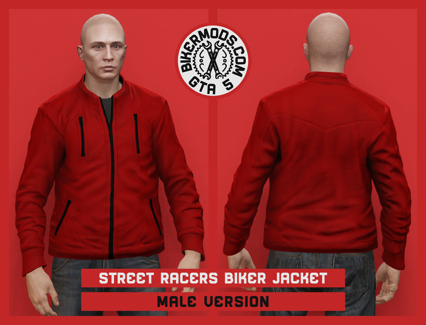 Street Racers Red Biker Jacket (Male)