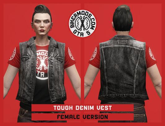 Tough Black Denim Vest (Female)