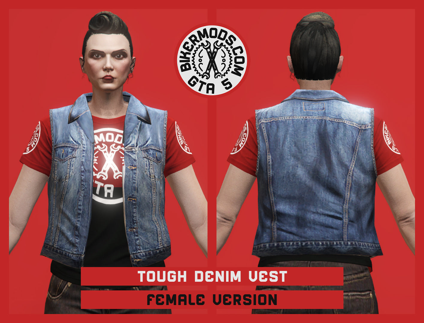 Tough Blue Denim Vest (Female)