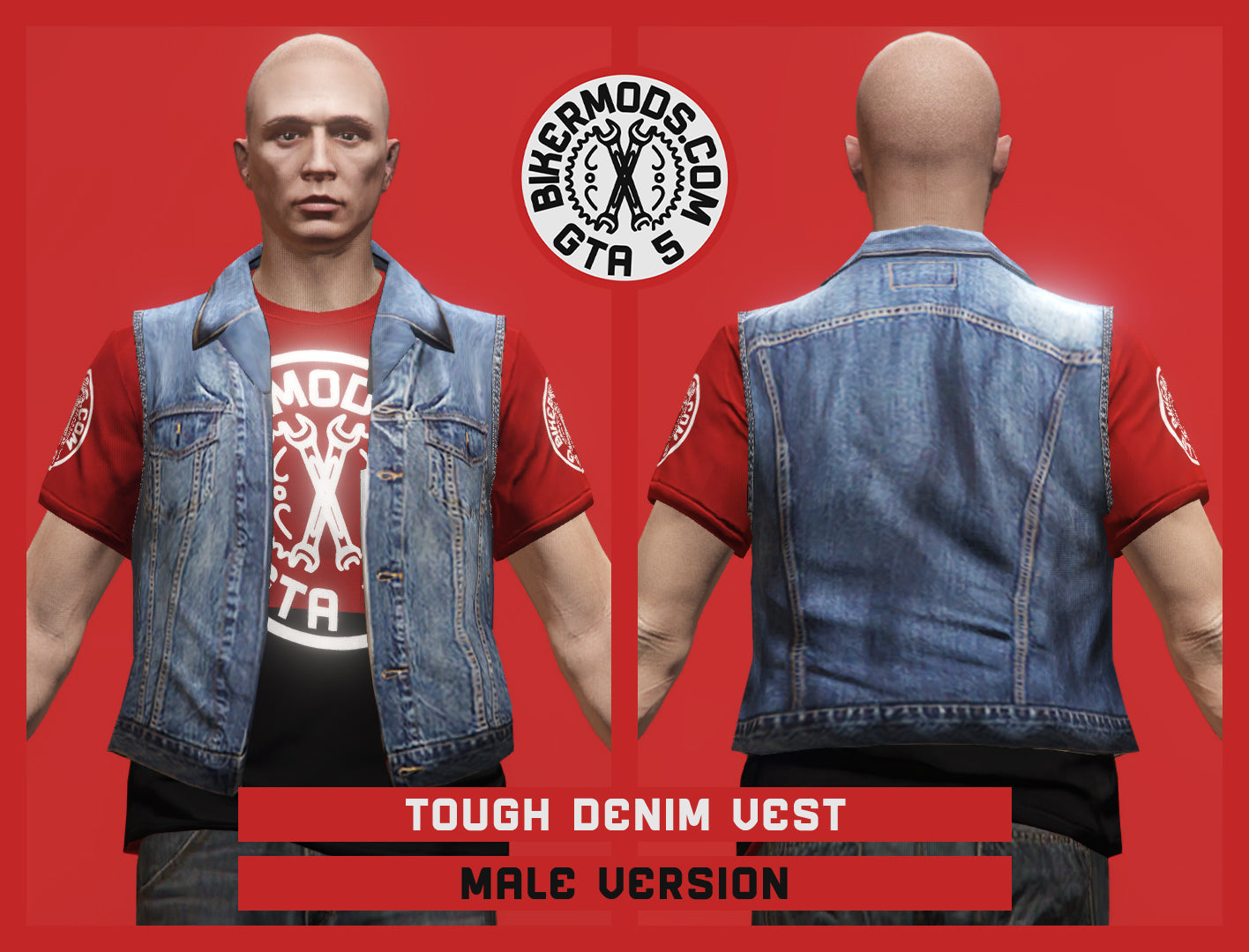 Tough Blue Denim Vest (Male)