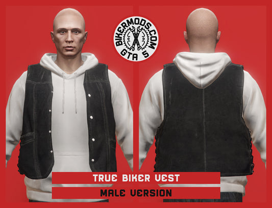True Biker Black Vest (Male) Hoodie Size