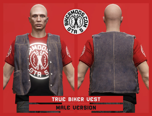 True Biker Vest (Male) Worn Brown Style