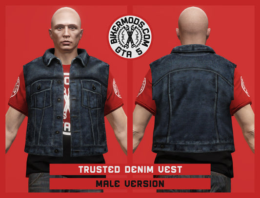 Trusted Indigo Denim Vest (Male) Shorty Style