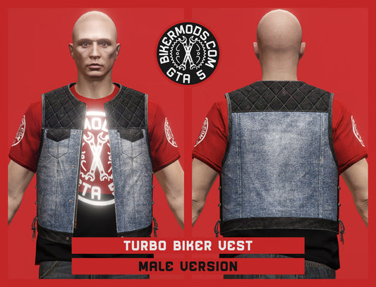 Turbo Biker Vest (Male) Denim Hybrid Style