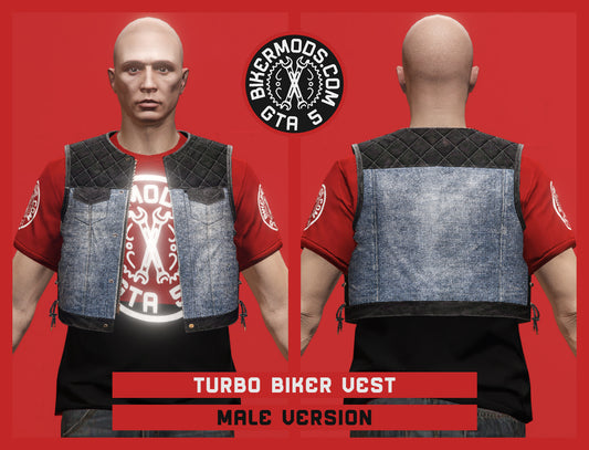 Turbo Biker Vest (Male) Shorty Denim Hybrid Style