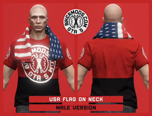 USA Flag on Neck