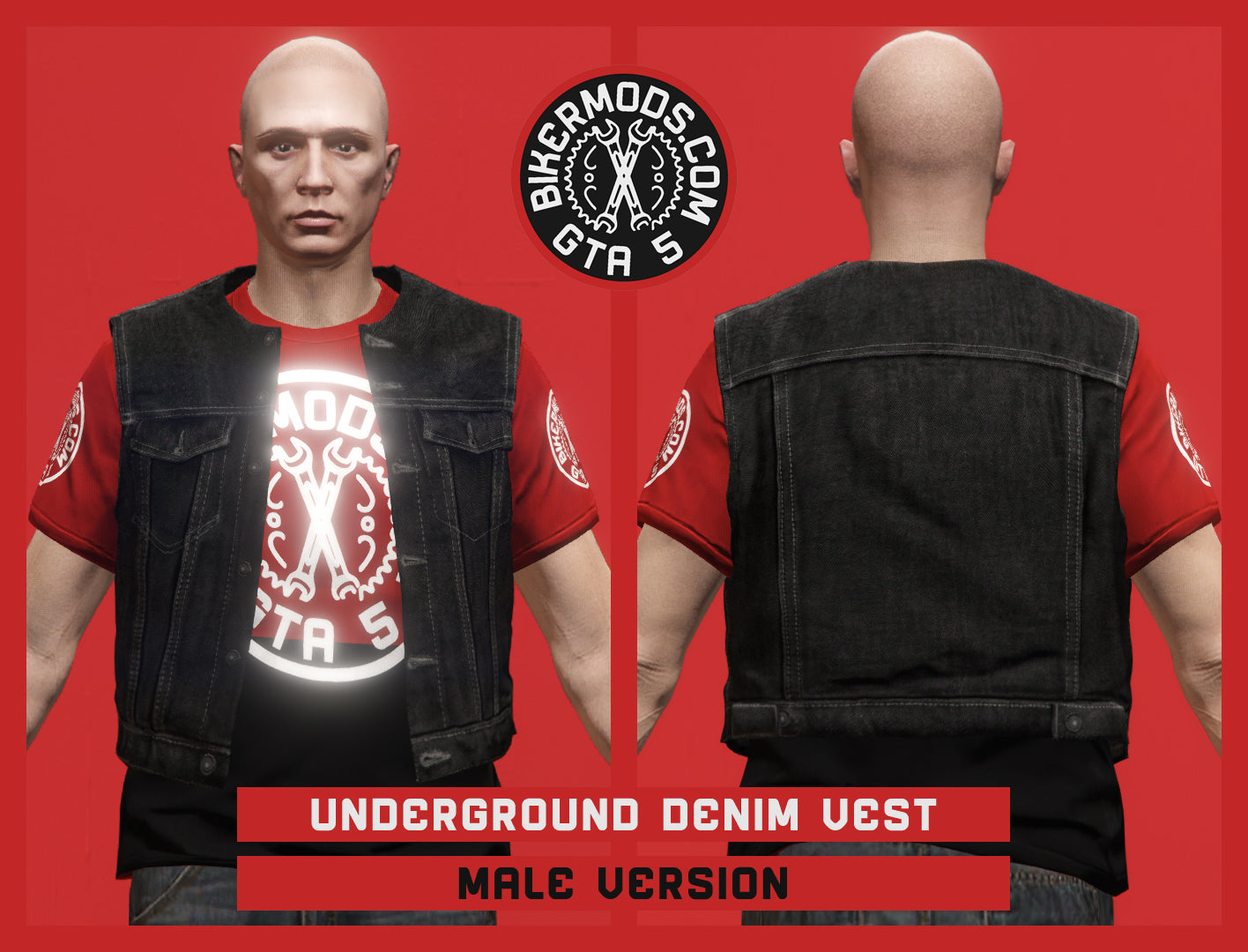 Underground Black Denim Vest (Male)