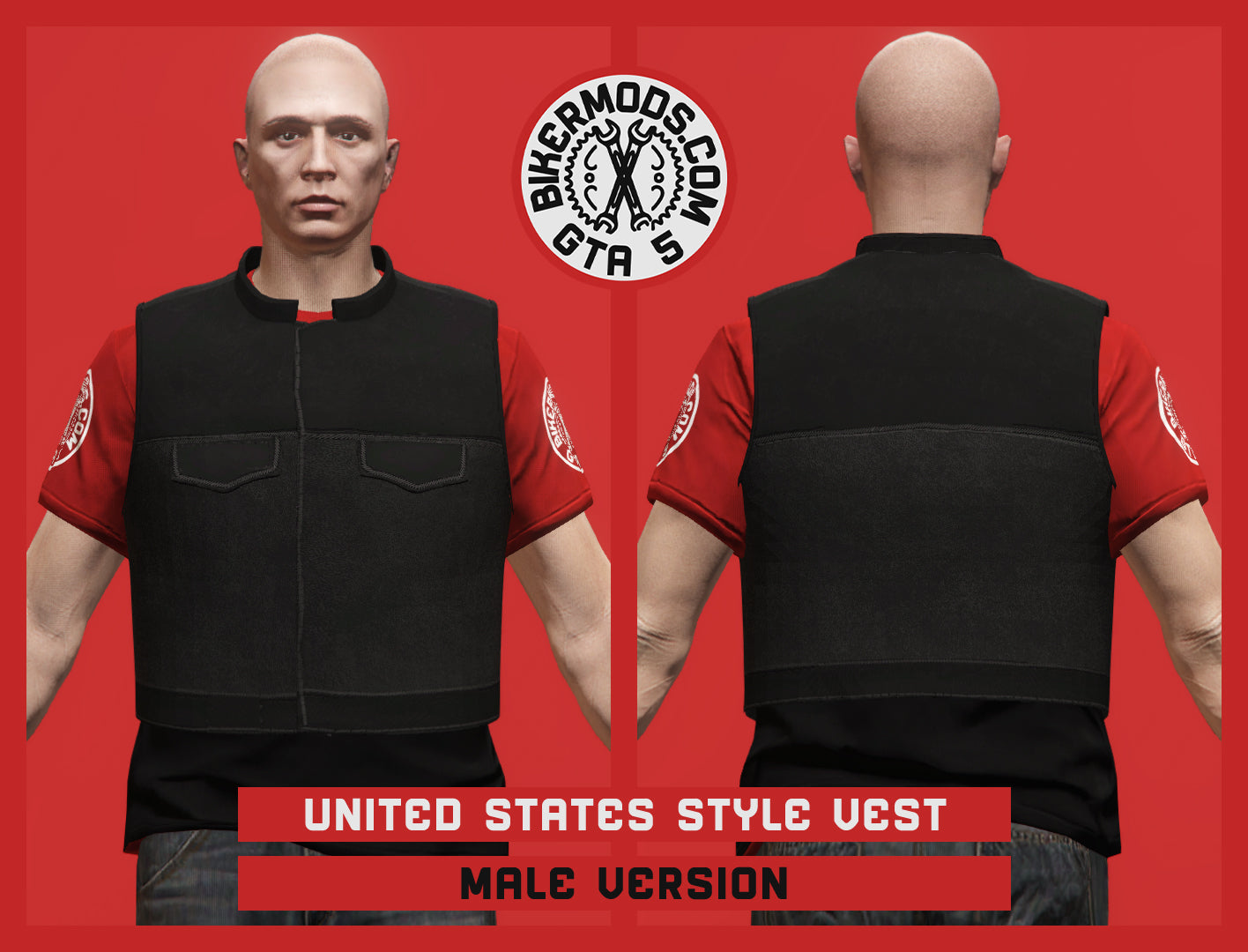 United States Style Biker Vest (Male)