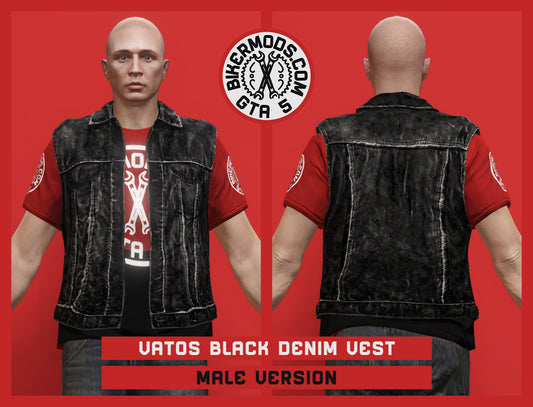 Vatos Black Denim Vest (Male)