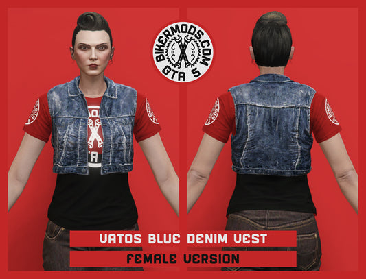 Vatos Blue Denim Vest (Female) Shorty Style