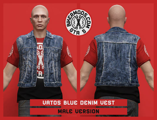 Vatos Blue Denim Vest (Male) Shorty Style