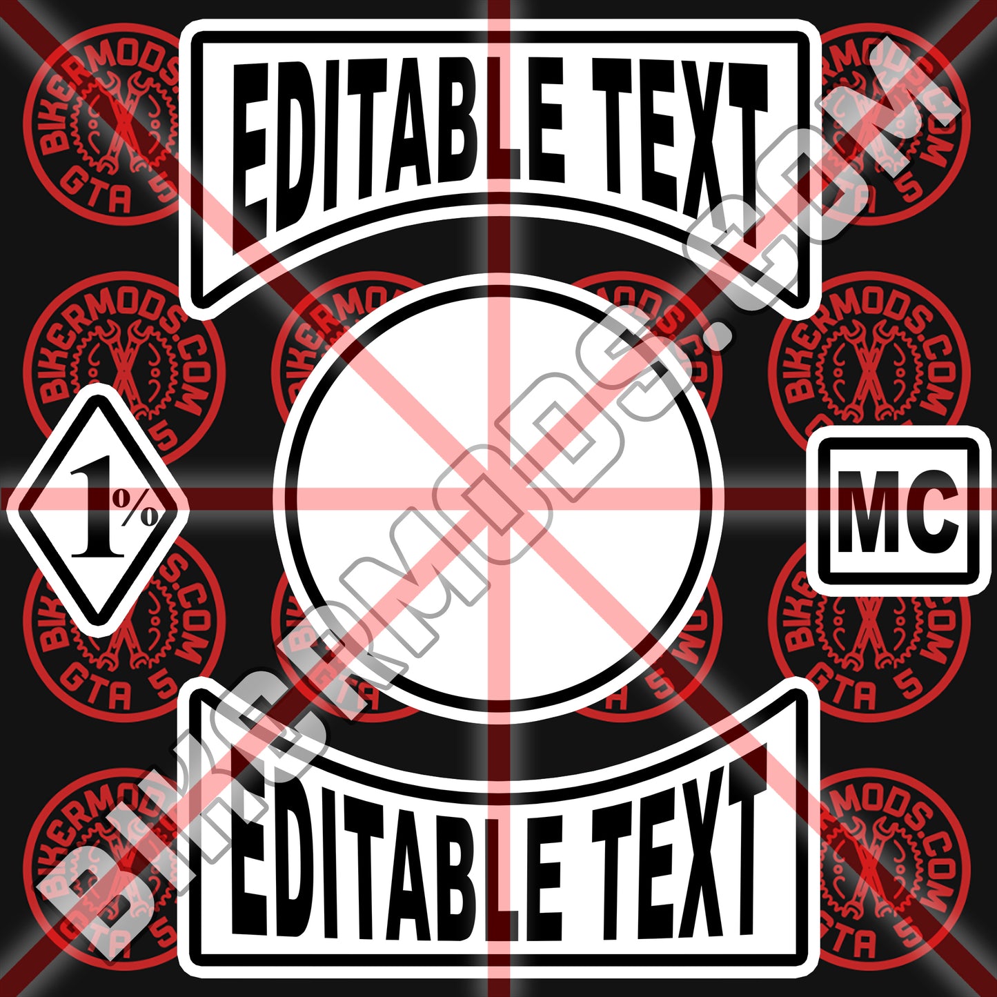 Vintage Style Motorcycle Club Creator Template (Photoshop PSD File) Easy to Edit the Text Yourself!