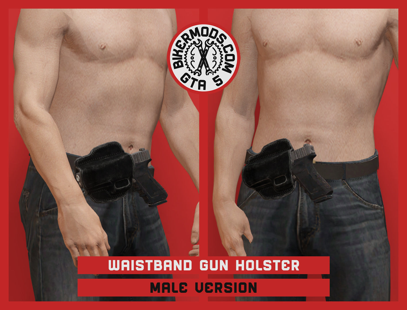 Waistband Gun Holster (Male) Front Style