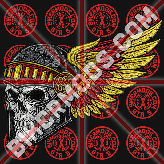 Warrior Skull with Wings Emblem