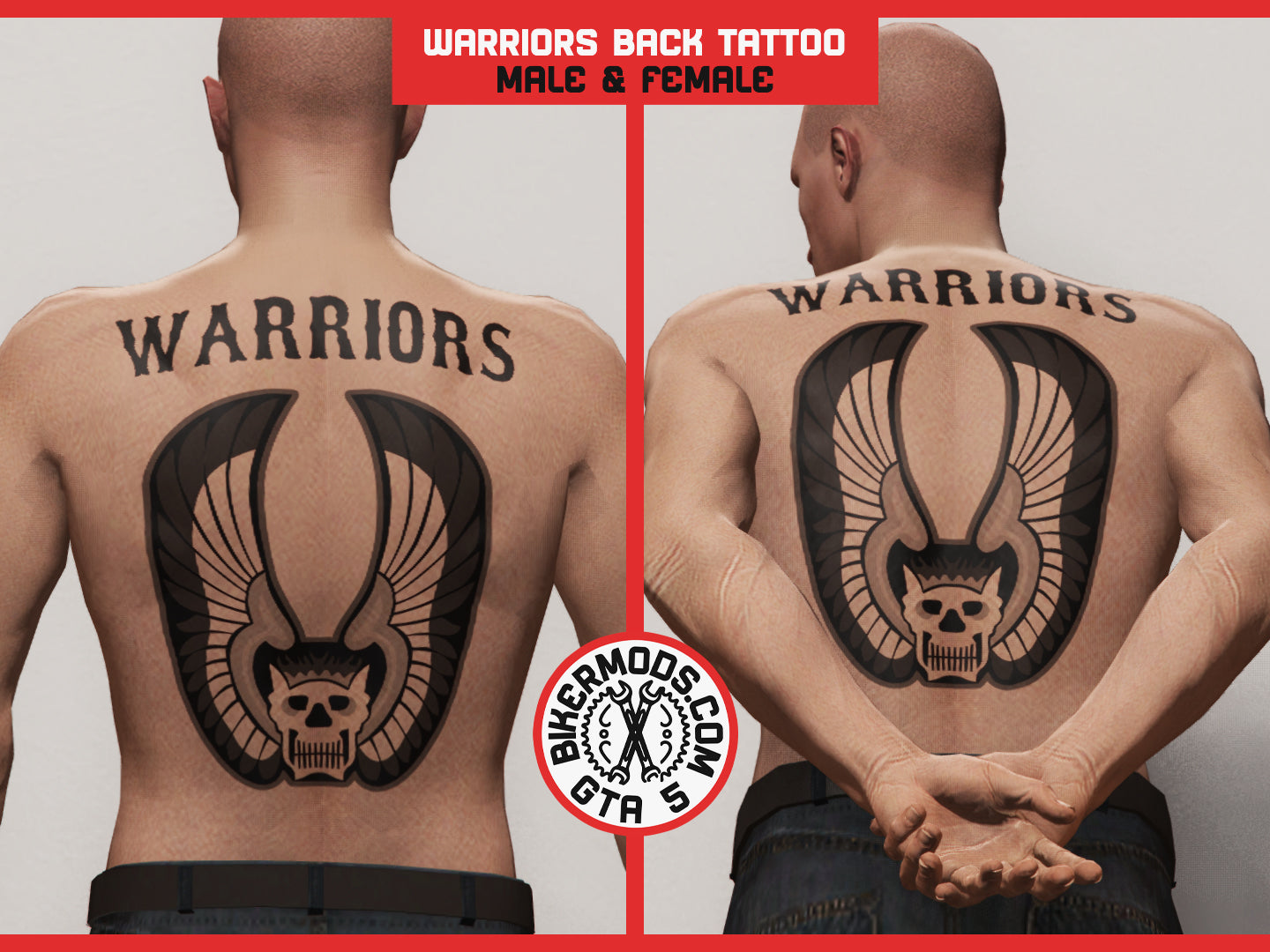 Warriors (Movie Version) Back Tattoo