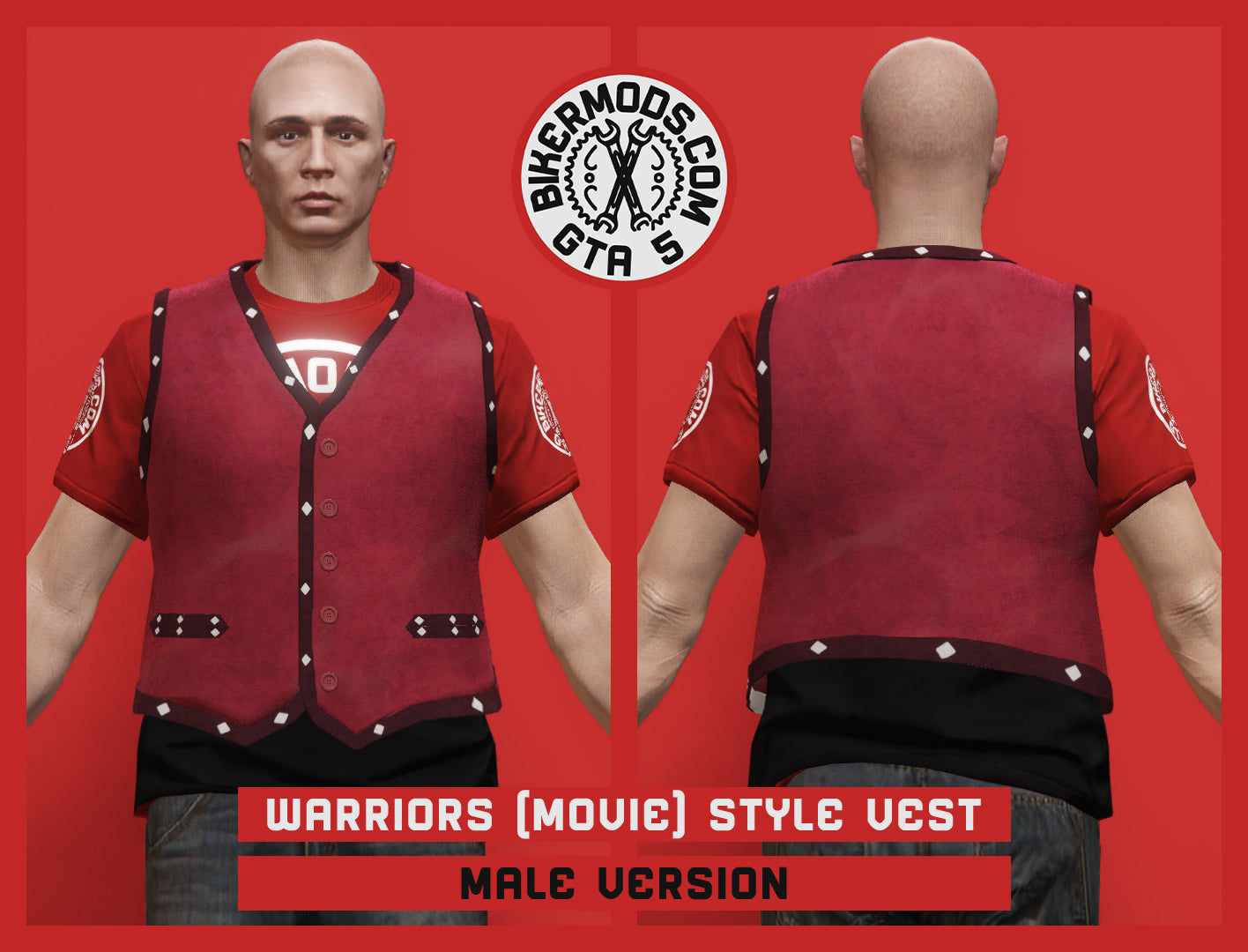 Warriors Style Vest (Male) Closed