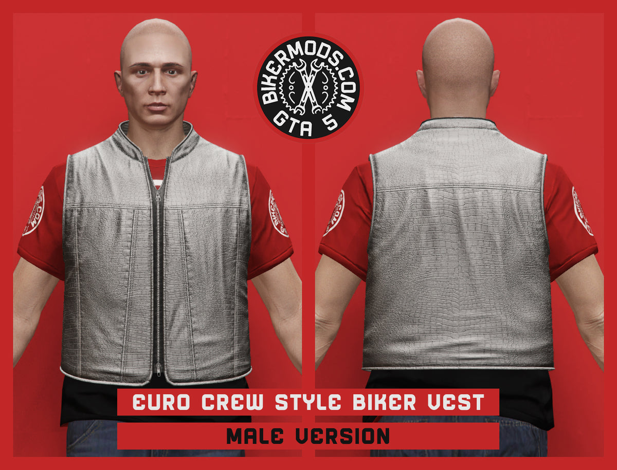 White Euro Croc Crew Style Biker Vest (Male)