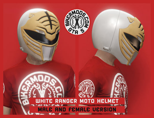 White Ranger Moto Helmet