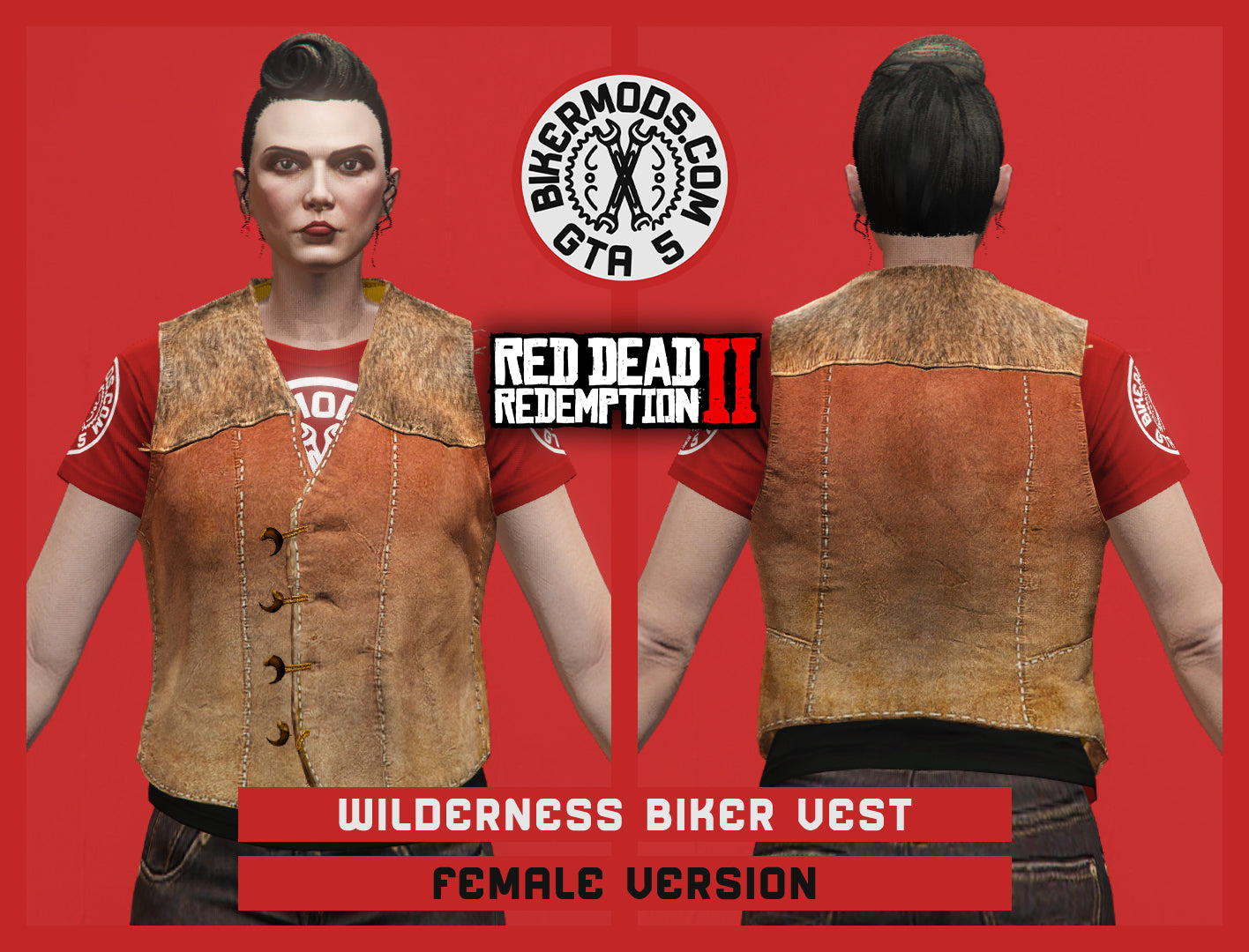 Wilderness Biker Vest (Female) Red Dead Redemption 2