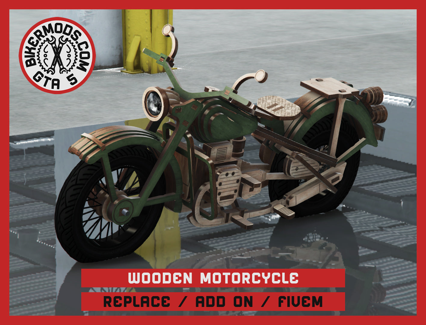 Wooden Motorcycle (Replace / Add On / FiveM) 37k Poly