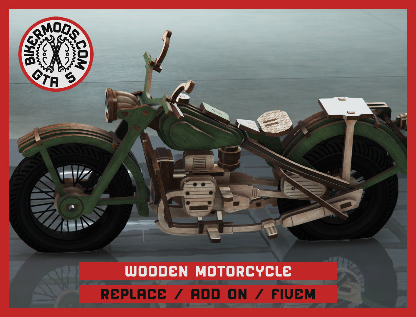 Wooden Motorcycle (Replace / Add On / FiveM) 37k Poly