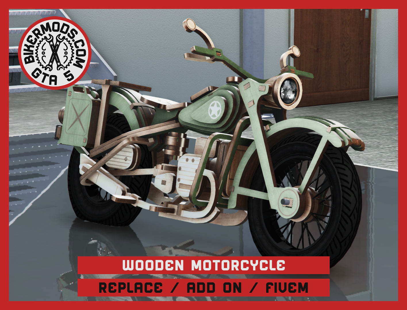 Wooden Motorcycle (Replace / Add On / FiveM) 37k Poly