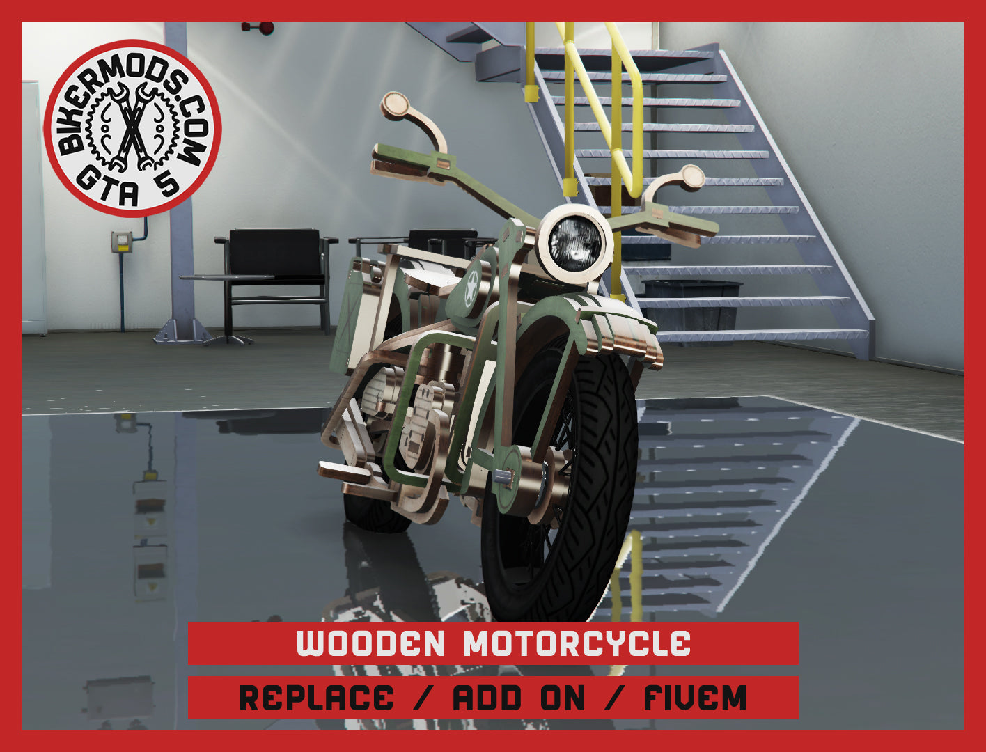 Wooden Motorcycle (Replace / Add On / FiveM) 37k Poly